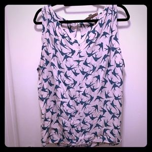 Loft Cream and Blue Bird Tank